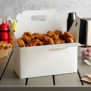 9.5"x 5"x 5" Take out Carton Barn Box Medium White