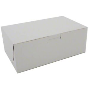 8" X 5" X 3" Bakery Box White, Non-Window, Lock-Corner