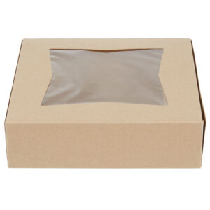9" X 9" X 2.5" Bakery Box w/ Window Kraft, Paperboard