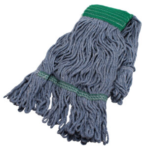 Blue Blended Loopend Mop Med Wide Band Green Mesh