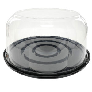 10" Black Cake Base Fits 9" Cake 5.25" Tall Rose Dome Combo Pack