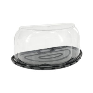 Half-Round RoseDome Container for 8" Cake Black Base 5" Dome