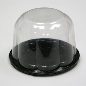 Colossal Cupcake Container 6.75" Black Base 4.5" Clear Top