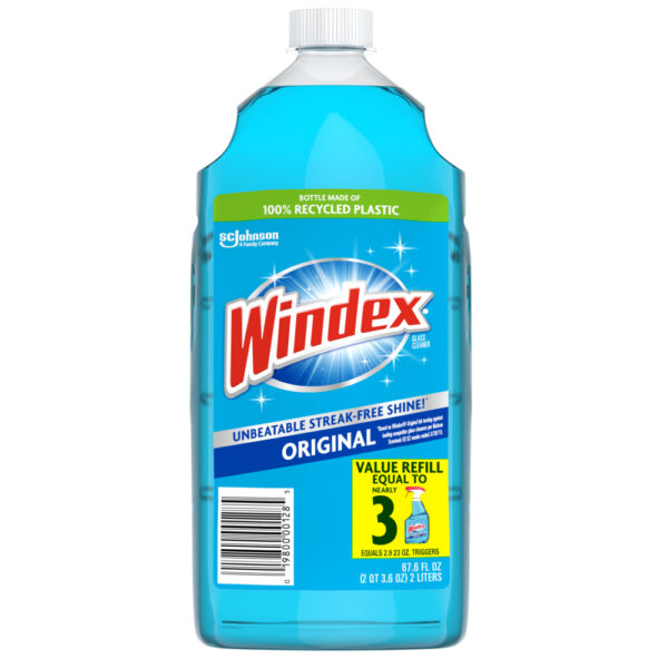 Windex Glass Cleaner 2 Liter Refill Original Blue