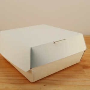 Snack Box Hinged White 6" x 6" x 3"