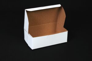 6.25" X 3.75" X 2.13" Bakery Box White, Non-Window, Lock-Corner