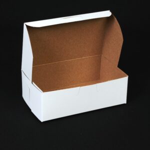 6.25" X 3.75" X 2.13" Bakery Box White, Non-Window, Lock-Corner