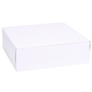 9" X 9" X 2.5" Bakery Box White, Non-Window, Lock-Corner