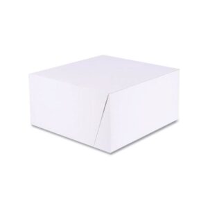 10" X 10" X 5" Bakery Box White, Non-Window, Lock-Corner