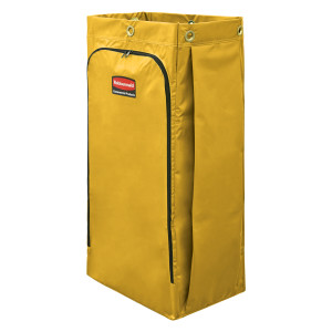 Cleaning Cart Vinyl Bag w/ Zipper Yellow, 34 Gallon, High-Capacity