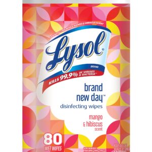 Lysol Disinfecting Wipes 80 Count Brand New Day Mango Hibiscus