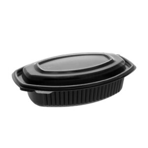 TFPP/OPS 16 oz Deli Container Black / Clear Micro Pack AF Combo