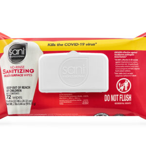 No-Rinse Sanitizing Wipes Multi-Surface 9" x 8" Softpack