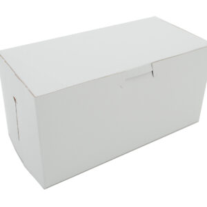 10" X 6" X 2.25" Bakery Box White Non-Window Lock-Corner