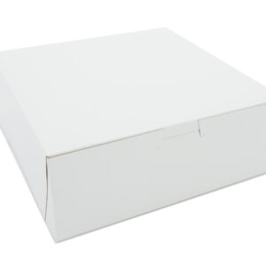 10" X 10" X 3" Bakery Box Pink, Non-Window, Lock-Corner