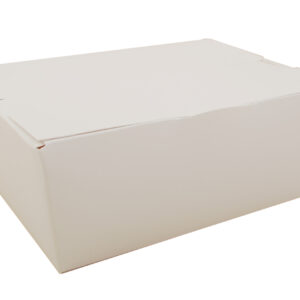 12" X 7.75" X 4"  10lb. Sausage Box White, Non-Window, Lock-Corner
