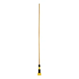 Gripper Clamp Style Wet Mop Handle Wood/Yellow Plastic Head, 60"