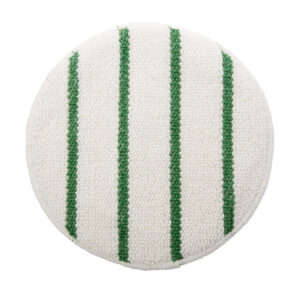 Low-Profile Carpet Bonnet White w/ Green Scrub Strips, 19"