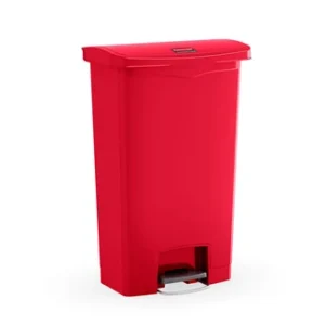 Slim Jim Step-On Resin Container Red, 24 Gallon / 90.8L, Front Step