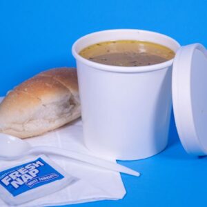 White Paper Soup Cup & Paper Lid 12 oz.