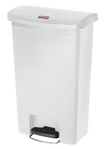Slim Jim Step-On Resin Container White, 13 Gallon / 49L, Front Step