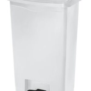Slim Jim Step-On Resin Container White, 13 Gallon / 49L, Front Step