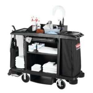 Executive Housekeeping Cart Black, Traditional Full Size w/ Bag
