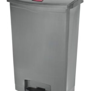 Slim Jim Step-On Resin Container Gray, 24 Gallon, Front Step