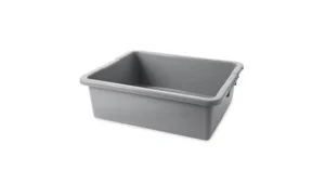 Undivided Plastic Bus Box Gray, 7.6 Gallon 21.5 x 17.13 x 7