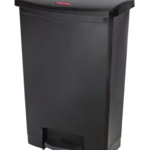 Slim Jim Step-On Resin Container Black, 24 Gallon, Front Step