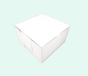 12" X 12" X 5" Bakery Box White, Non-Window, Lock-Corner