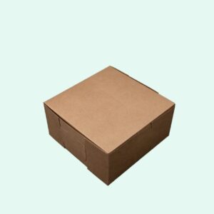 6" X 6" X 3" Bakery Box Kraft, Non-Window, Lock-Corner