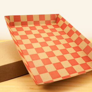 Kraft / Red Checker Lunch Tray  10.5" X 7.5" X 1"