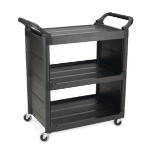 Service Cart w/ 3" Swivel Casters Black w/ End Panels