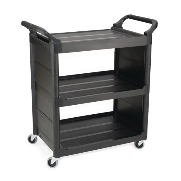 Service Cart w/ 3" Swivel Casters Black w/ End Panels