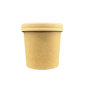 12 oz Paper Soup Cup & Lid Combo Kraft