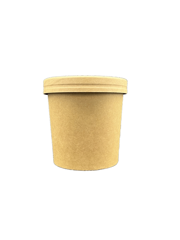 12 oz Paper Soup Cup & Lid Combo Kraft