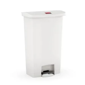 Slim Jim Step-On Container White, 18 Gal/ 68 L