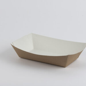 Food Tray #300 Eco-Friendly Kraft/White