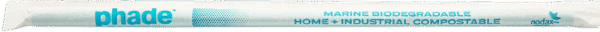 7.75" Jumbo Phade Straw Teal Printed Paper Wrapped