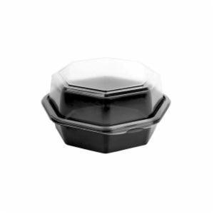 Creative Carryouts Hinged Container 6" Black / Clear