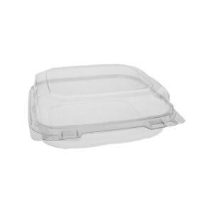 Recycled Plastic Hinged Lid 1-Comp, Takeout Container, 8x8x3
