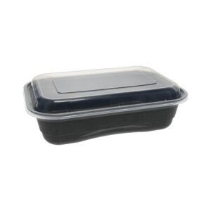 Rectangular Black Container 36 oz, 8.4" x 5.6" x 2"