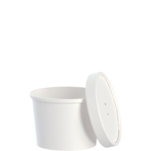 12 oz Squat Food Container w/ Lid White