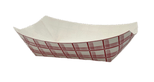 Companions Brand #300 Food Tray Red Plaid , 8.13" x 5.88" x 2.13"