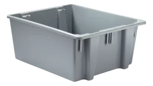 Stack & Nest Palletote Box 2 Cubic Feet, Gray