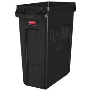 Vented Slim Jim Container 16 Gallon, Black