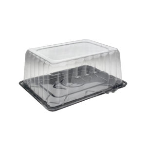 1/4 Sheet Cake Black Base 6" Dome w/ LP Long Tab