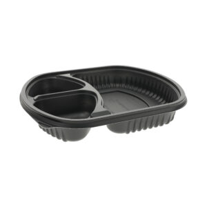 Large 3-Compartment Black Tray Meal Master
