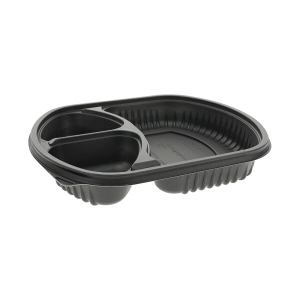 Large 3-Compartment Black Tray Meal Master